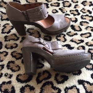 RARE Born 3” high heel with studded buckle. Edgy.